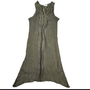 Forest Fairy Goblin Earthy Boho Chic‎ Asymmetrical Sleeveless Dress Green